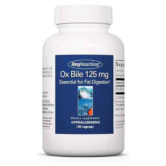 Allergy Research Group OxBile 125mg bottle front view for liver support