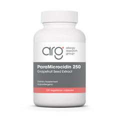 Allergy Research Group ParaMicrocidin bottle closeup highlighting contaminant-free formula