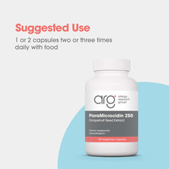 Allergy Research Group ParaMicrocidin bottle hero shot communicates premium ingredients