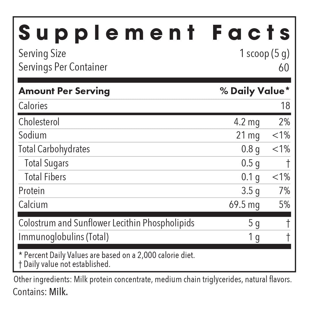 Allergy Research Group phospholipid colostrum bottle top for daily wellness