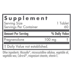 Allergy Research Group bottle label featuring pregnenolone, non-GMO wild yam origins.