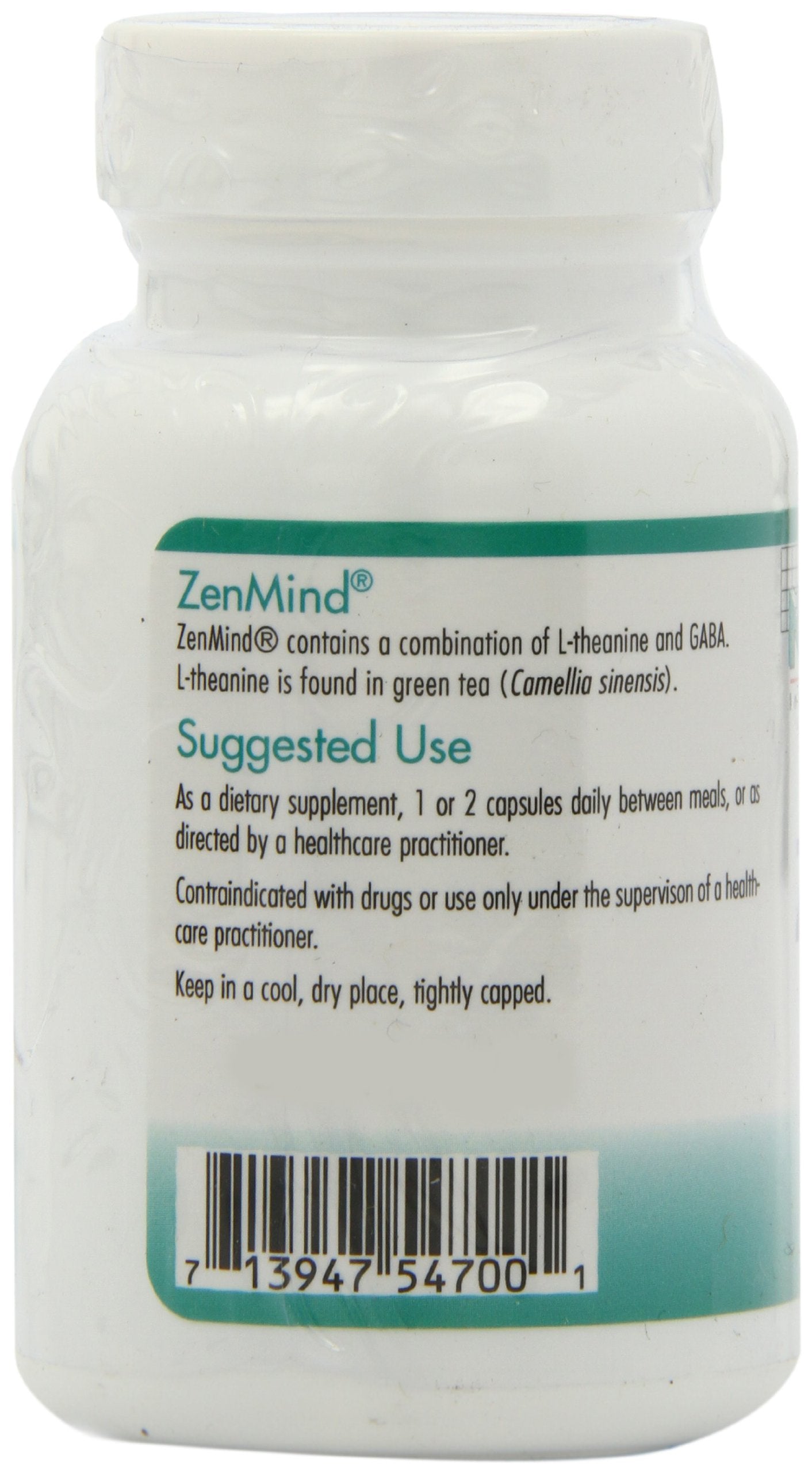 Nutricology ZenMind Supplement – Calmness Support with GABA & L-Theanine | Hypoallergenic, Vegetarian Capsules (60 Count) - Allergy Research Group
