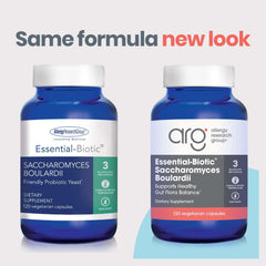 Allergy Research Group Saccharomyces boulardii bottle and label for probiotic routine