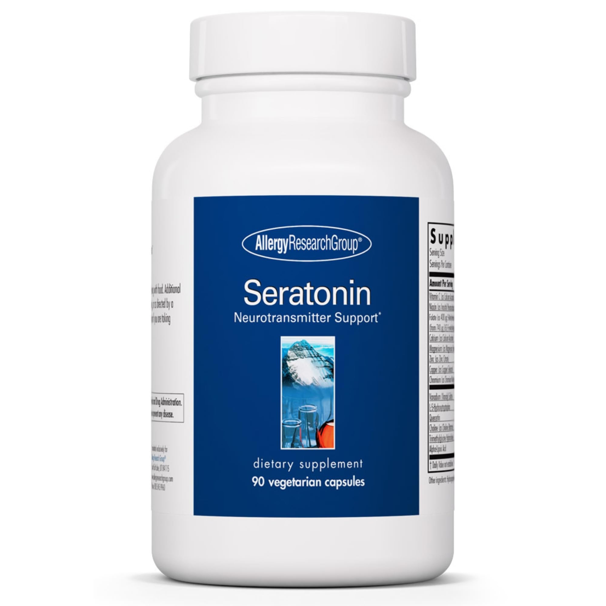 Allergy Research Group Seratonin bottle with capsules for serotonin pathway support and calm mood