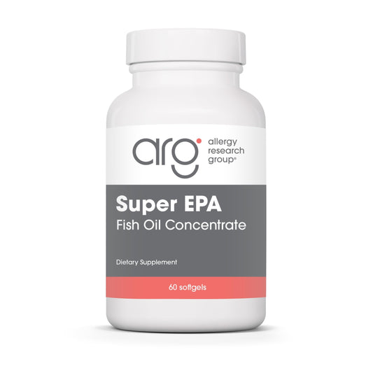 Allergy Research Group Super EPA bottle front with omega-3 capsules for daily support