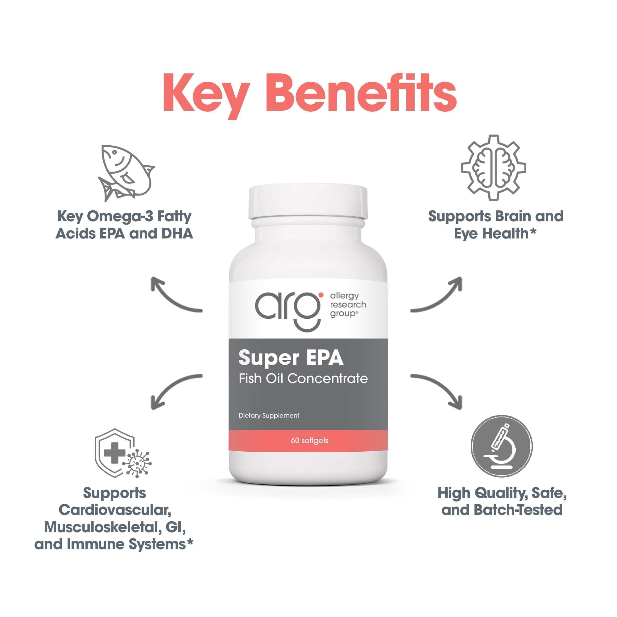 Allergy Research Group Super EPA capsules closeup demonstrating softgel form
