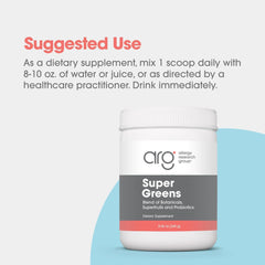Allergy Research Group Super Greens powder texture showing vibrant green blend