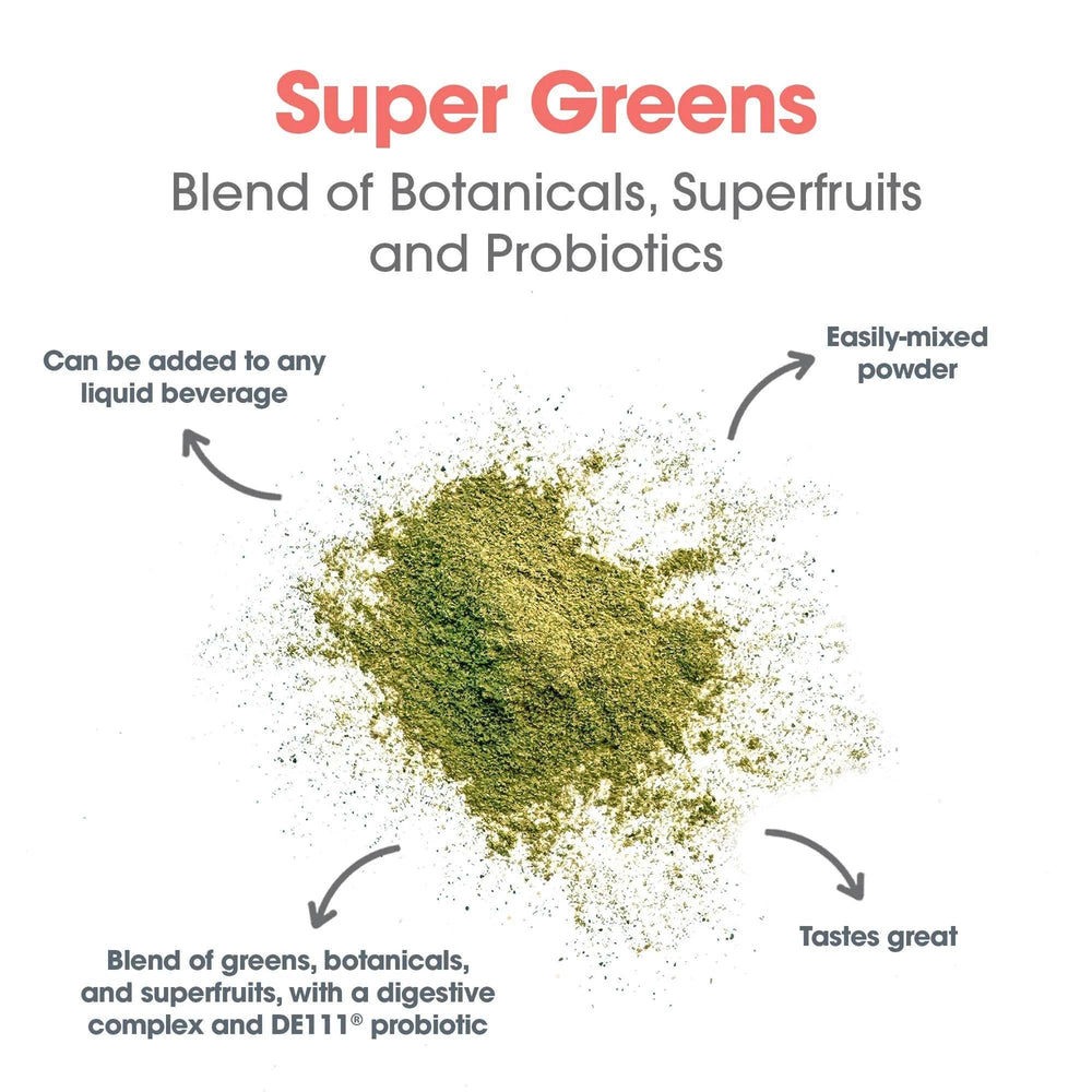 Allergy Research Group Super Greens probiotic illustration suggesting gut-friendly support