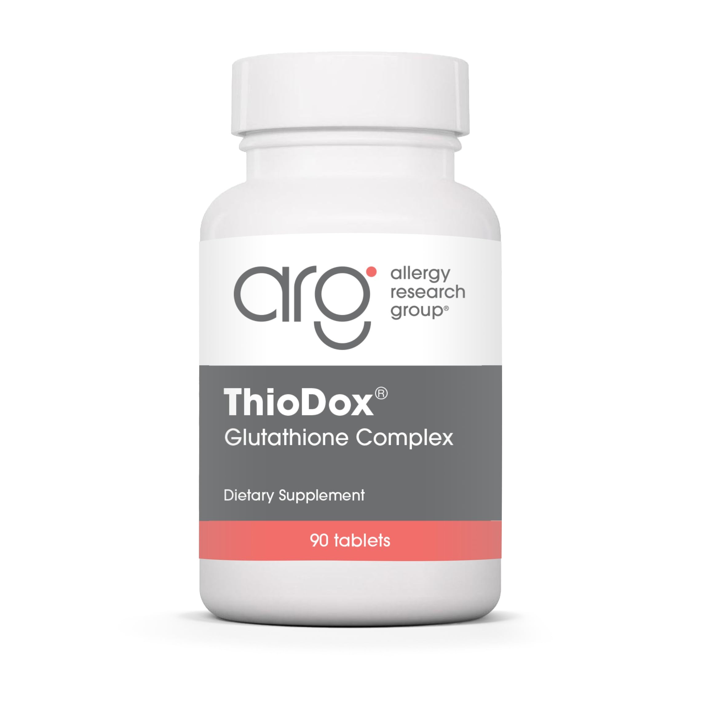 Allergy Research Group ThioDox bottle front view highlighting the glutathione complex