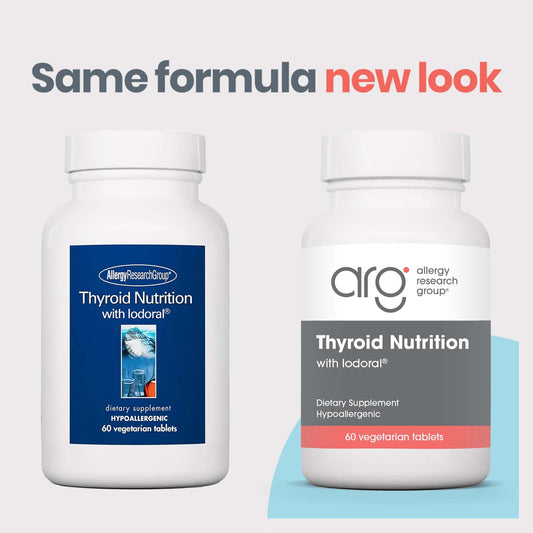 Allergy Research Group Thyroid Nutrition Iodoral bottle side suggests easy integration with meals