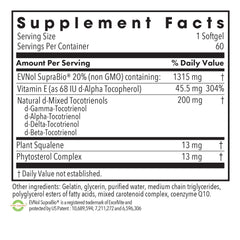 Allergy Research Group Tocomin SupraBio softgel close-up shows balanced tocotrienols.