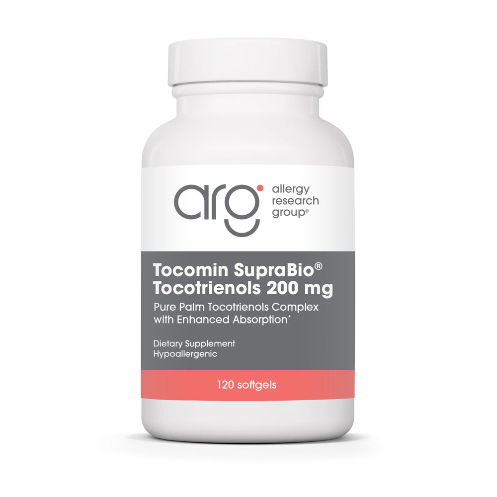 Allergy Research Group Tocomin SupraBio bottle front showing tocotrienol complex for enhanced absorption