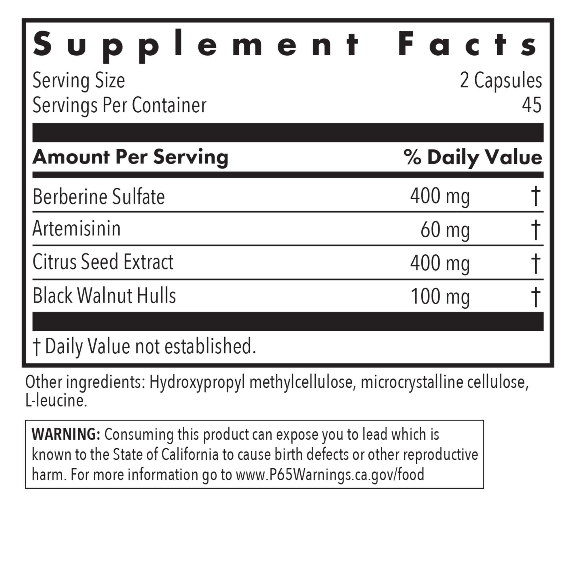 Tricycline label close-up highlighting gluten-free and plant-based ingredients.