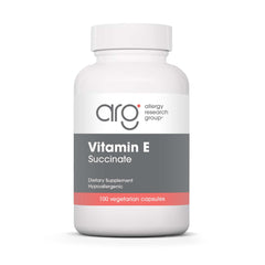Allergy Research Group Vitamin E Succinate capsules in bottle for easy daily use