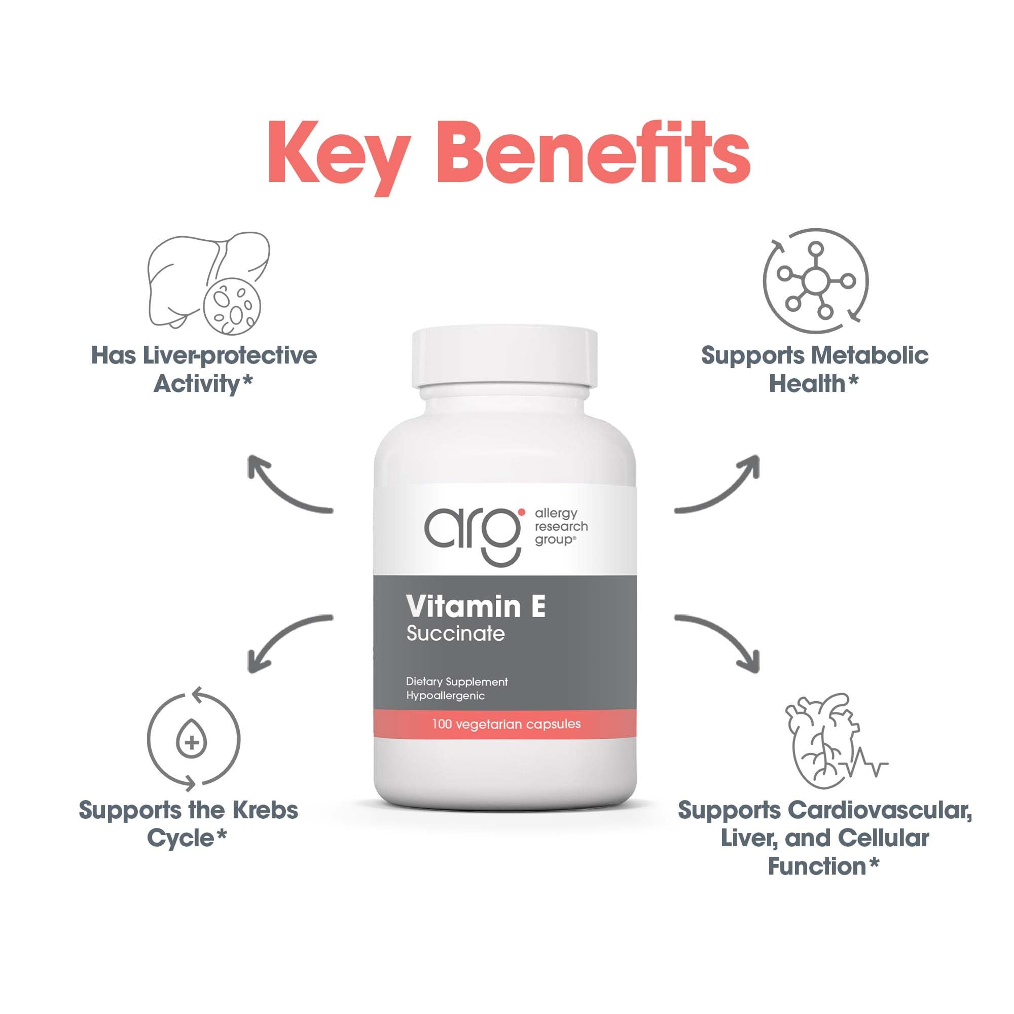 Dry powder capsule form of Allergy Research Group Vitamin E Succinate
