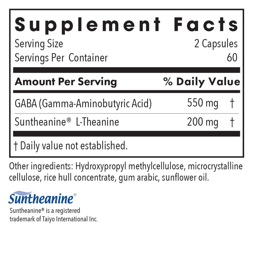 Zen label from Allergy Research Group highlighting L-Theanine and GABA ingredients