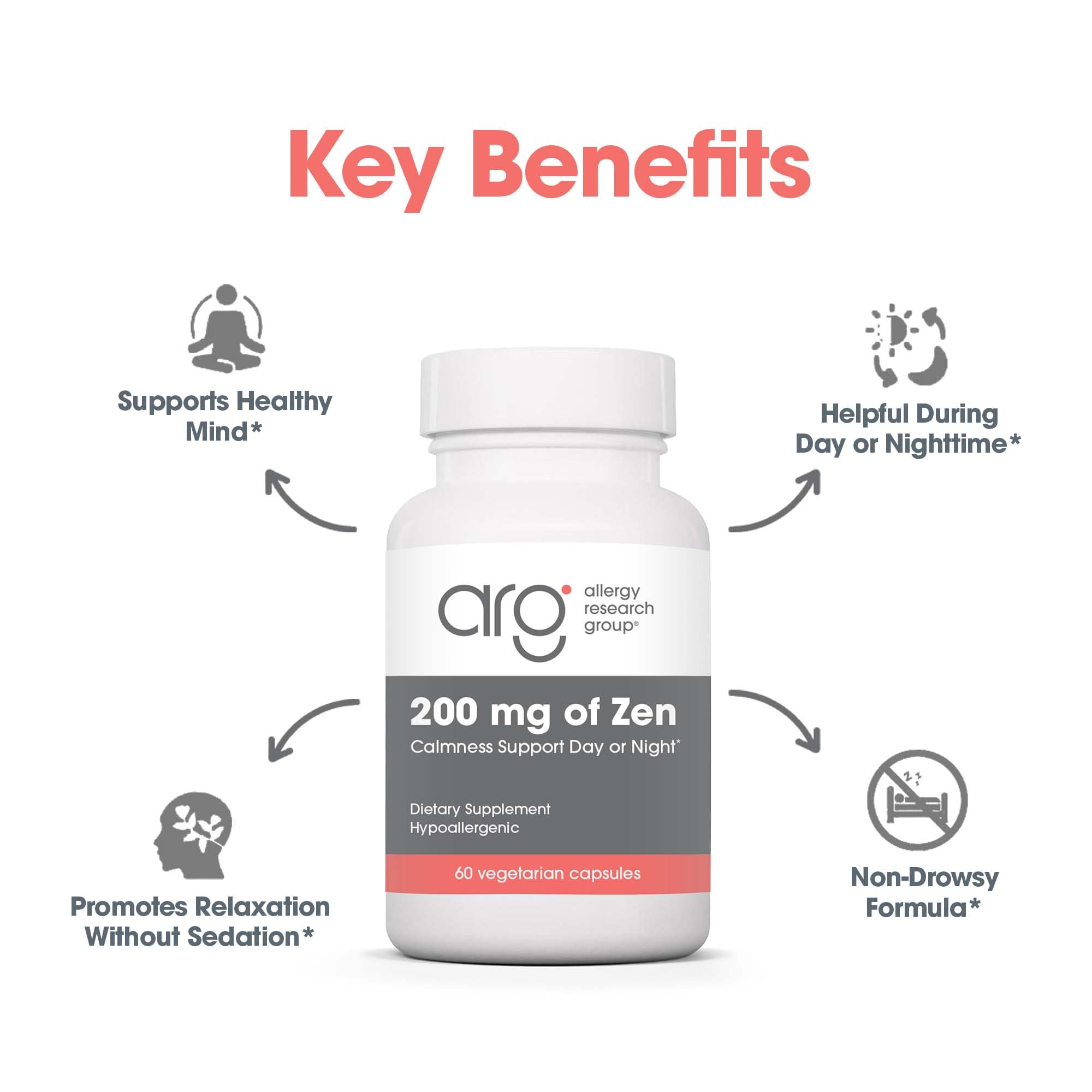 Allergy Research Group Zen label highlights premium purity and allergen-free standards for trust