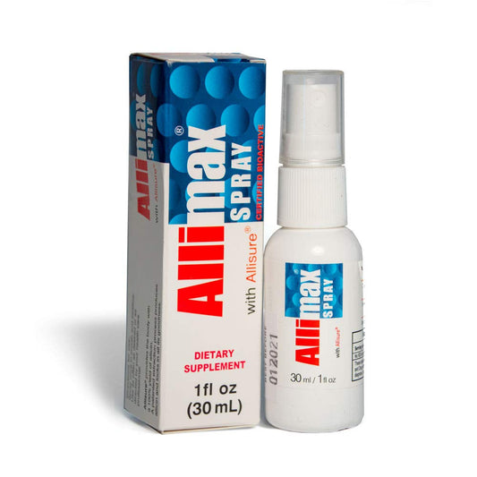 Allimax Rescue Spray bottle ready for daily oral care and quick relief