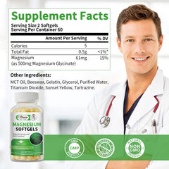 Alliwise magnesium glycinate softgel pour demonstrates easy-to-swallow capsules for convenient daily intake.