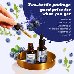 Two-bottles-pack of Alliwise drops representing value and steady intake