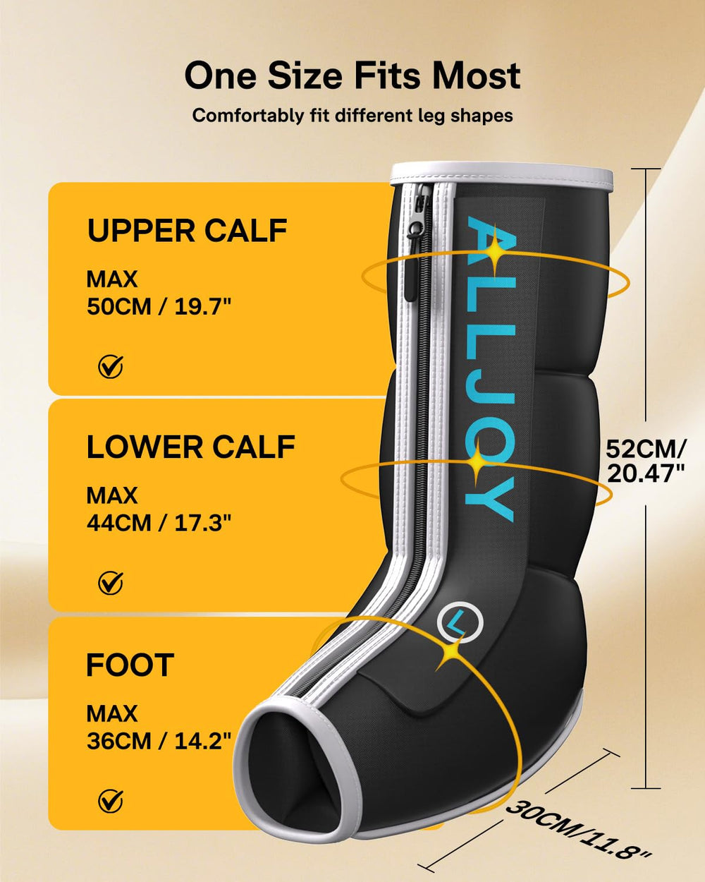 ALLJOY leg massager four modes for versatile relief options.
