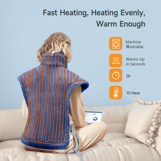 ALLJOY neck-shoulder coverage pad provides hot therapy while staying in place.