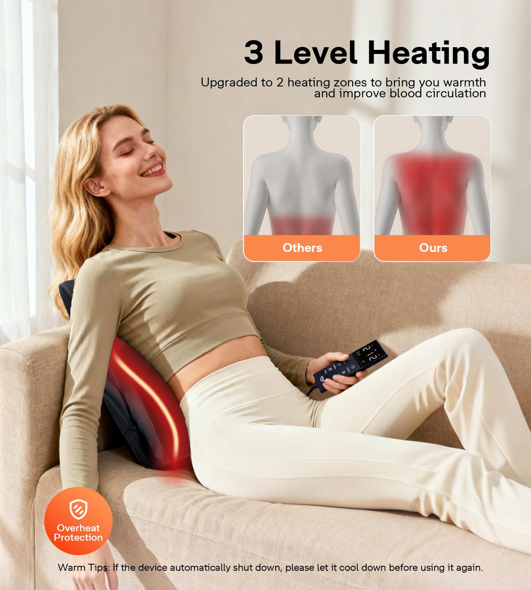 ALLJOY three intensities control — adjustable depth for comfort.
