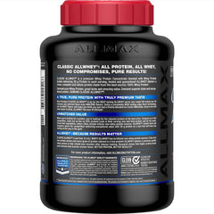 ALLMAX AllWhey Classic chocolate powder pour shows smooth mixing
