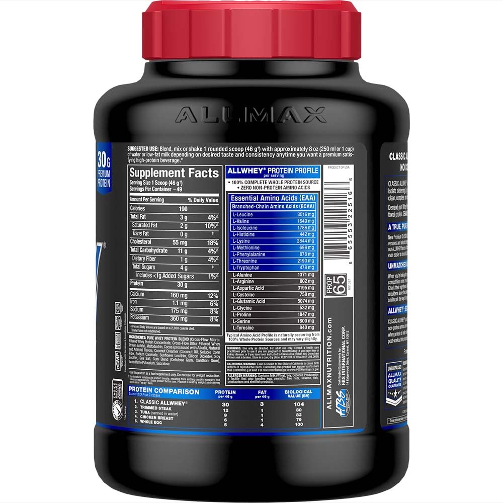 ALLMAX AllWhey Classic chocolate shaker cup for quick, smooth shakes