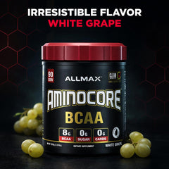 ALLMAX AMINOCORE pre-workout boost suggested for energy before training.