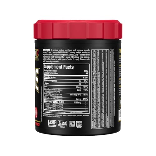 Open ALLMAX AMINOCORE bottle beside a ready-to-mix shaker.