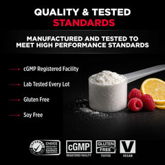 ALLMAX AMINOCORE glass with mixed powder shows instant hydration and flavor.