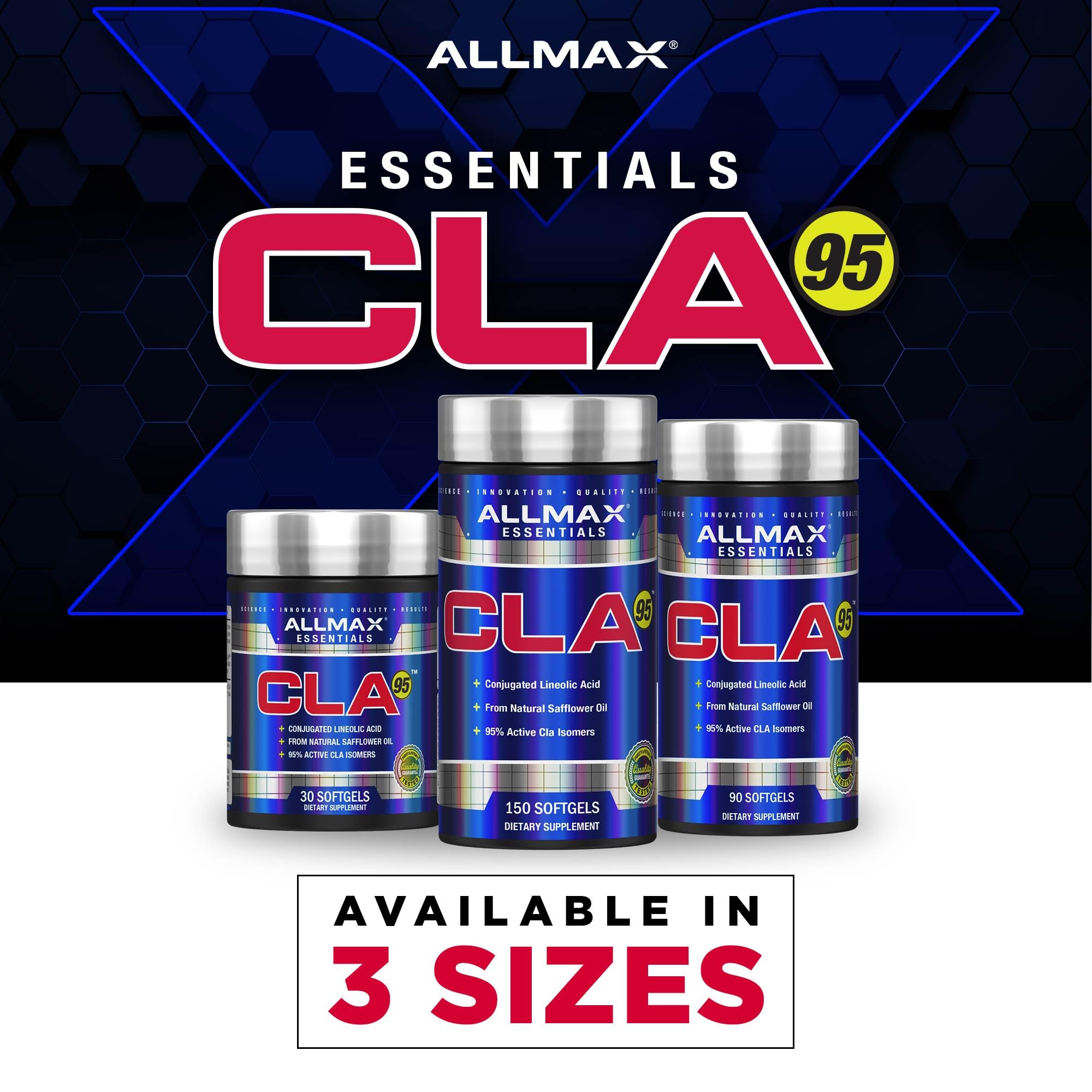 ALLMAX CLA95 label design shows ingredients and serving information