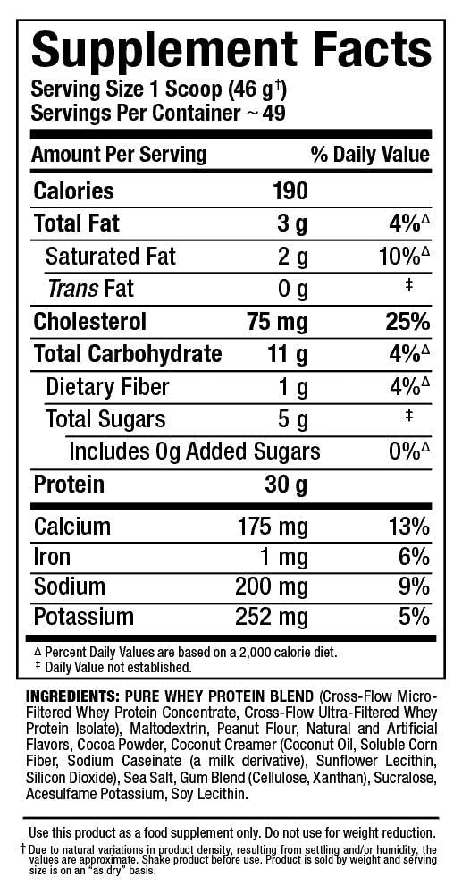 ALLMAX ALLWHEY Chocolate Peanut Butter serving glass with milk for easy nutrition.