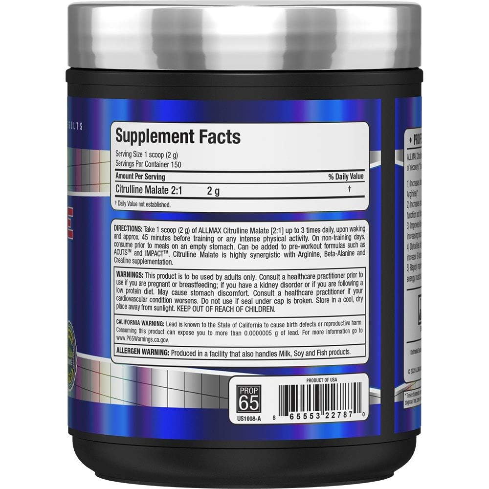ALLMAX Essentials Citrulline Malate 2:1 dissolved in water offers a refreshing pre-workout sip.