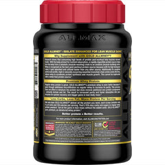 2 lb ALLWHEY tub back panel shows protein per serving and macros