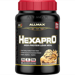 ALLMAX HEXAPRO bottle pour shows convenient protein delivery for workouts.