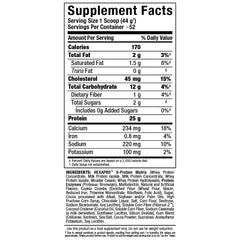 ALLMAX HEXAPRO Cookies & Cream label close-up, zero sugar with rich flavor