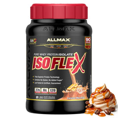 ALLMAX IsoFlex bottle front showcases pure whey isolate packaging for clean post-workout fueling.