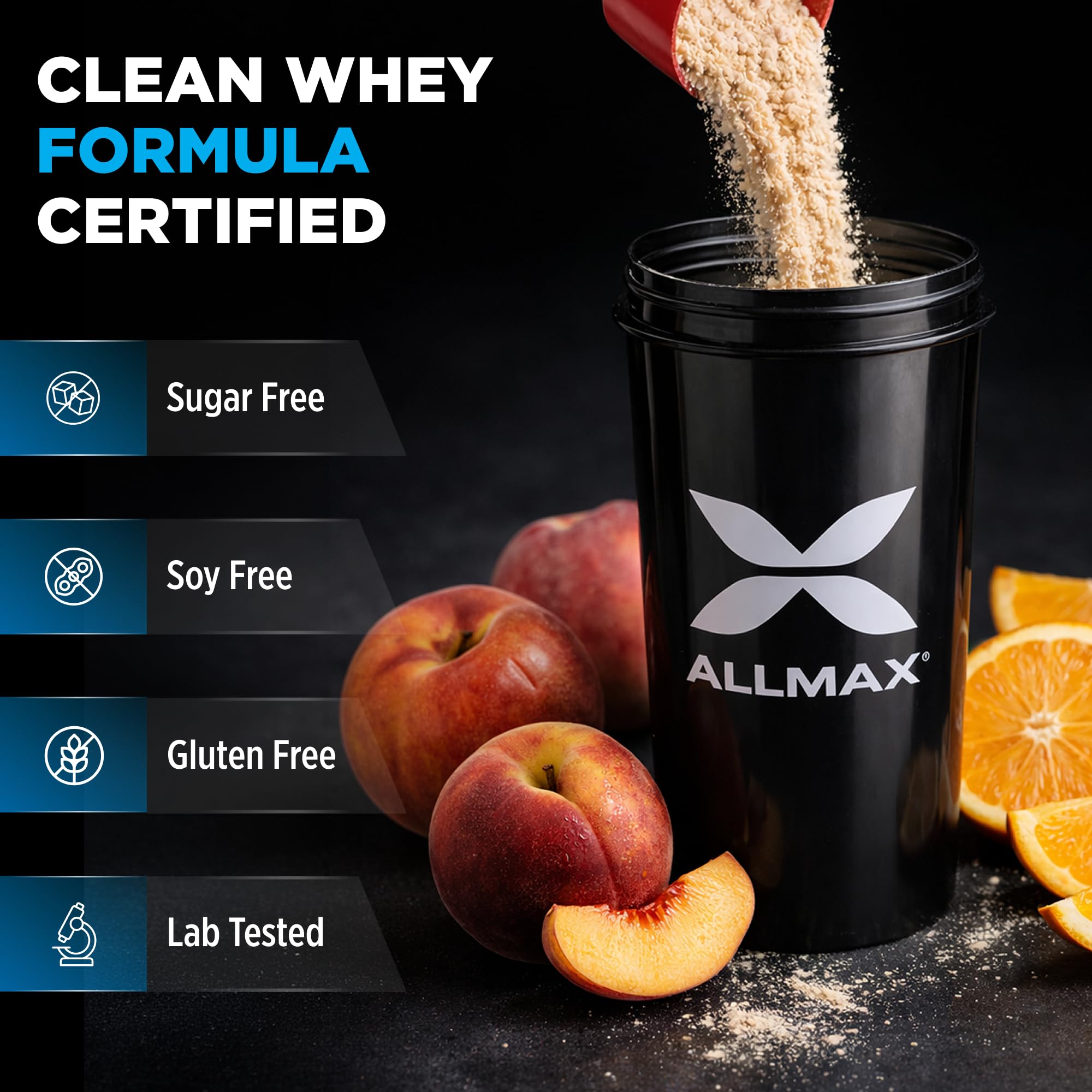 ALLMAX ISOFLEX Chiller nutrition facts highlight protein content per serving.