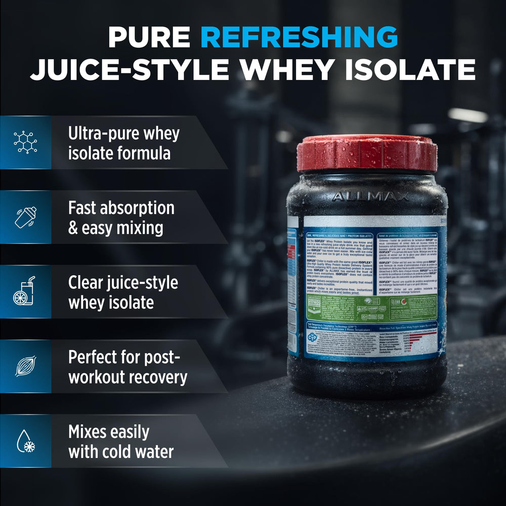 ALLMAX ISOFLEX Chiller scoop measuring 27 g of protein per serving.