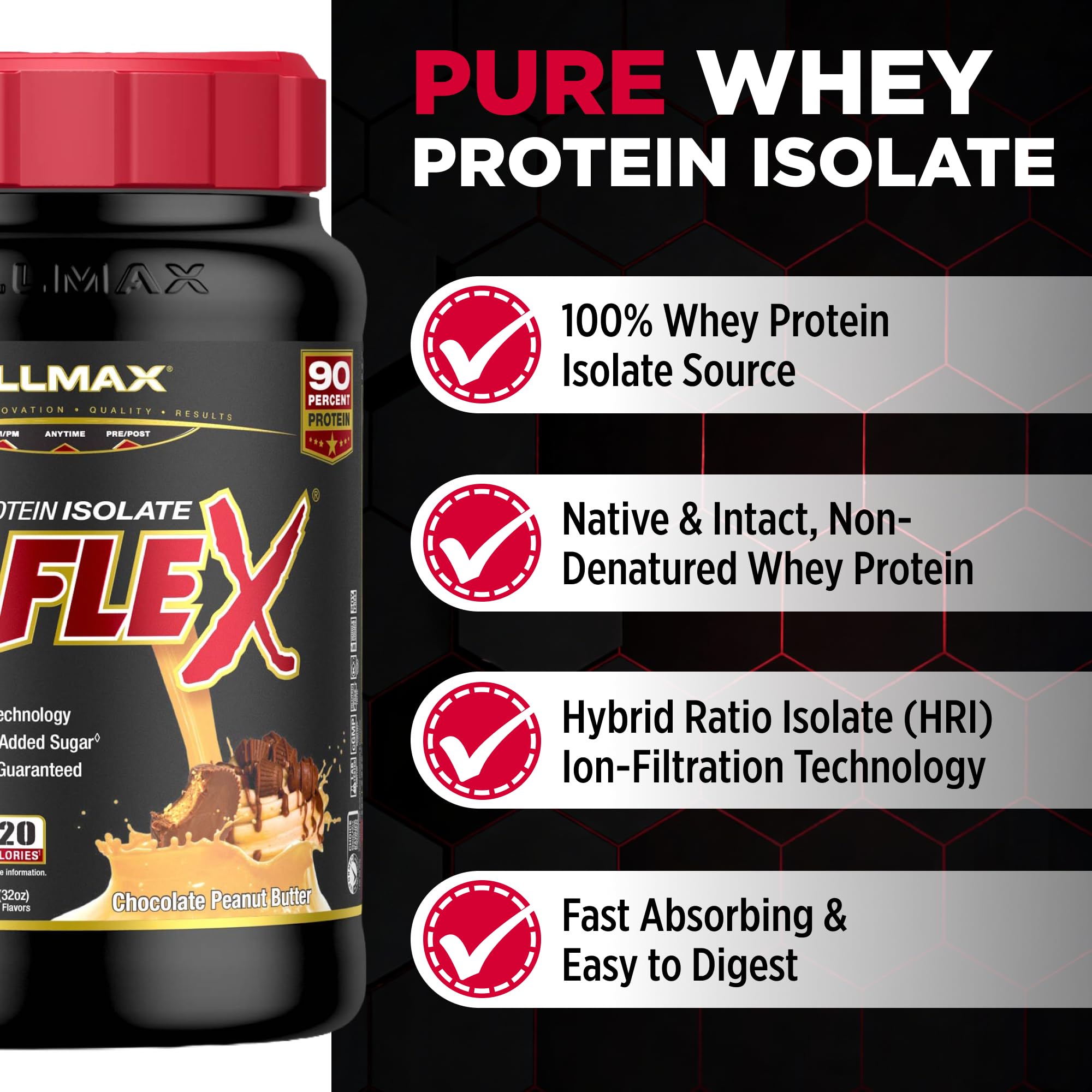ALLMAX ISOFLEX shaker with mixed shake for pre- or post-workout fuel.