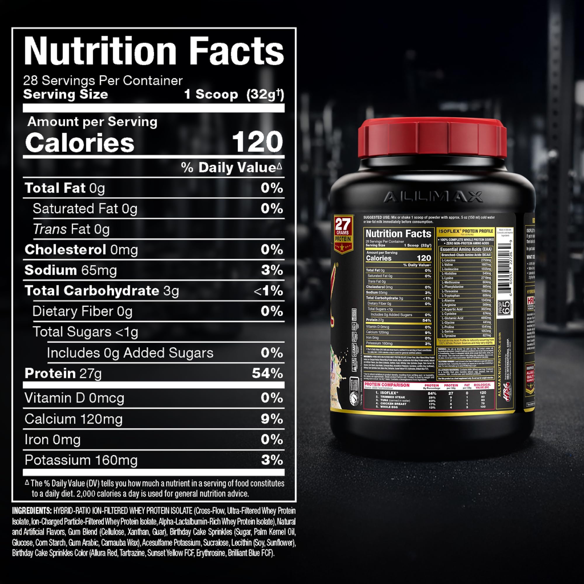 ALLMAX IsoFlex strawberry flavor powder adds fresh fruit flavor for variety