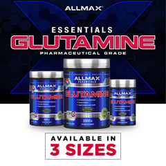 AllMAX L Glutamine Powder already mixed in a glass for drinking