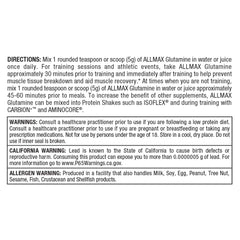 AllMAX L Glutamine Powder vegan and gluten-free option badge