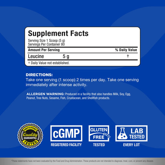 ALLMAX Leucine scoop dispensing quick daily amino energy