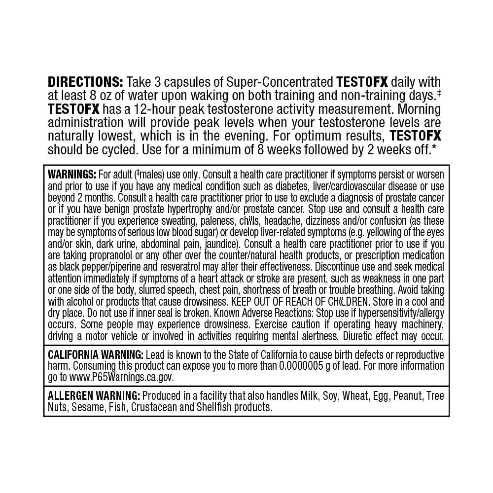 ALLMAX TestOFX packaging close-up with nutrition facts for daily use.