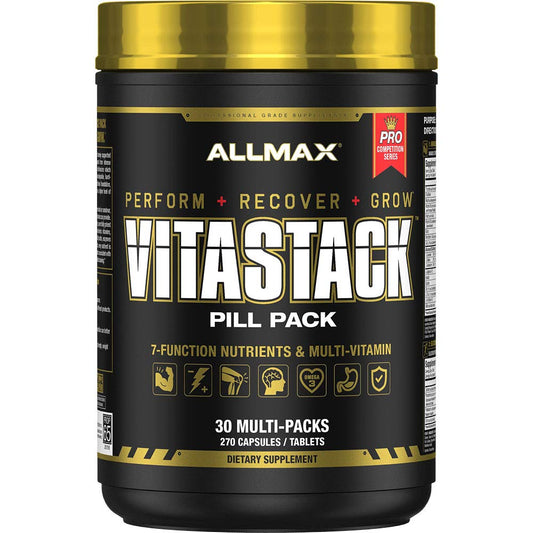 ALLMAX Vitastack bottle with 30 servings for daily energy support.