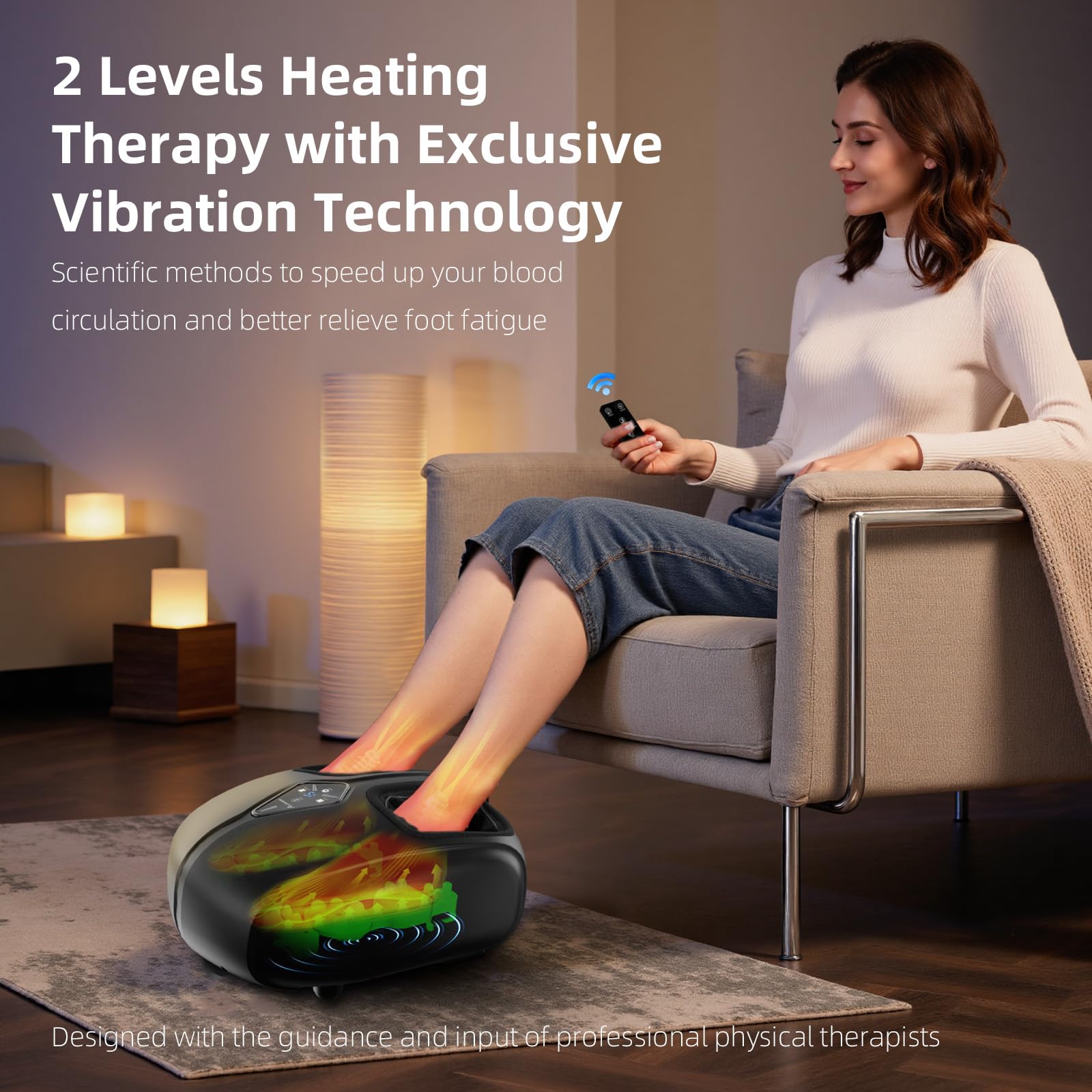 ALLYOUGER Shiatsu foot massager 6D compression delivers targeted soothing pressure