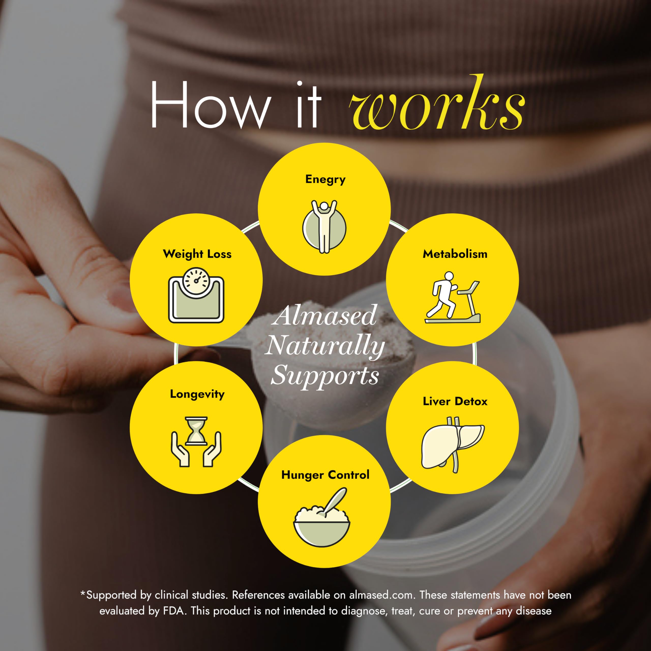 Almased diet plan pamphlet beside cans